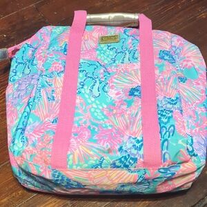 Lilly Pulitzer Vibrant Pink and Blue Travel Bag